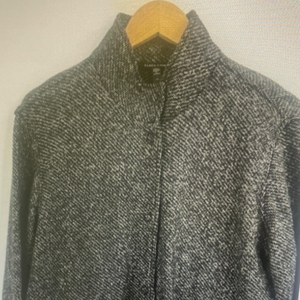 Eileen Fisher Gray Tweed Zip Up Jacket Coat Small